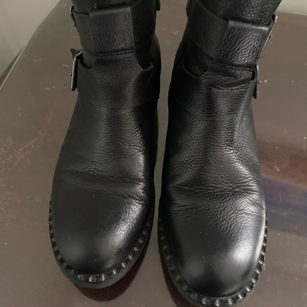 Gentle Souls Black Leather Ankle Moto Boots size 7 1/2